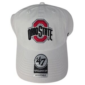 Ohio State Buckeyes 47 Brand Clean Up Hat White Adjustable Cap OSU OSFA New
